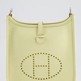 Hermès Mini Evelyne Bag in Jaune Milton Clemence Leather with Palladium Hardware