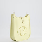 Hermès Mini Evelyne Bag in Jaune Milton Clemence Leather with Palladium Hardware