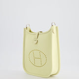 Hermès Mini Evelyne Bag in Jaune Milton Clemence Leather with Palladium Hardware