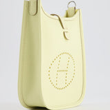 Hermès Mini Evelyne Bag in Jaune Milton Clemence Leather with Palladium Hardware