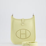 Hermès Mini Evelyne Bag in Jaune Milton Clemence Leather with Palladium Hardware