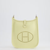 Hermès Mini Evelyne Bag in Jaune Milton Clemence Leather with Palladium Hardware