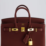 Hermès Birkin 25cm Retourne in Rouge H Togo Leather with Gold Hardware