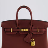 Hermès Birkin 25cm Retourne in Rouge H Togo Leather with Gold Hardware