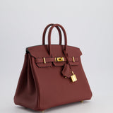 Hermès Birkin 25cm Retourne in Rouge H Togo Leather with Gold Hardware