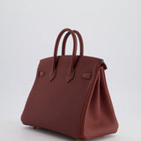 Hermès Birkin 25cm Retourne in Rouge H Togo Leather with Gold Hardware