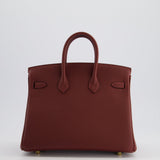 Hermès Birkin 25cm Retourne in Rouge H Togo Leather with Gold Hardware