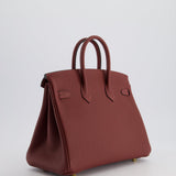 Hermès Birkin 25cm Retourne in Rouge H Togo Leather with Gold Hardware