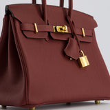 Hermès Birkin 25cm Retourne in Rouge H Togo Leather with Gold Hardware