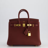 Hermès Birkin 25cm Retourne in Rouge H Togo Leather with Gold Hardware