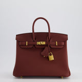 Hermès Birkin 25cm Retourne in Rouge H Togo Leather with Gold Hardware