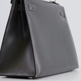 Hermès Vintage Kelly 28cm Bag in Graphite Box Leather with Palladium Hardware