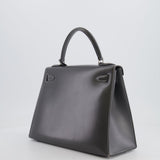 Hermès Vintage Kelly 28cm Bag in Graphite Box Leather with Palladium Hardware