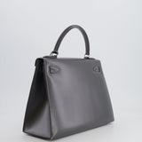 Hermès Vintage Kelly 28cm Bag in Graphite Box Leather with Palladium Hardware