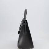 Hermès Vintage Kelly 28cm Bag in Graphite Box Leather with Palladium Hardware