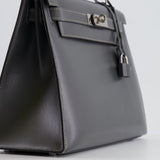 Hermès Vintage Kelly 28cm Bag in Graphite Box Leather with Palladium Hardware