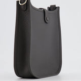 Hermès Mini Evelyne Bag in Dark Bronze Clemence Leather with Palladium Hardware