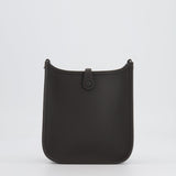 Hermès Mini Evelyne Bag in Dark Bronze Clemence Leather with Palladium Hardware