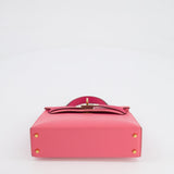 Hermès Mini Kelly II 20cm Bag HSS in Rose Azalee and Rose Mexico Epsom Leather with Permabrass Hardware