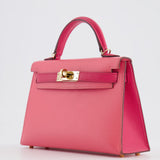 Hermès Mini Kelly II 20cm Bag HSS in Rose Azalee and Rose Mexico Epsom Leather with Permabrass Hardware