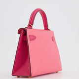 Hermès Mini Kelly II 20cm Bag HSS in Rose Azalee and Rose Mexico Epsom Leather with Permabrass Hardware