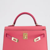 Hermès Mini Kelly II 20cm Bag HSS in Rose Azalee and Rose Mexico Epsom Leather with Permabrass Hardware