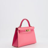 Hermès Mini Kelly II 20cm Bag HSS in Rose Azalee and Rose Mexico Epsom Leather with Permabrass Hardware