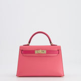 Hermès Mini Kelly II 20cm Bag HSS in Rose Azalee and Rose Mexico Epsom Leather with Permabrass Hardware