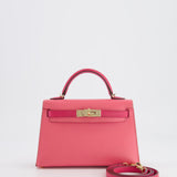 Hermès Mini Kelly II 20cm Bag HSS in Rose Azalee and Rose Mexico Epsom Leather with Permabrass Hardware