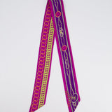 Hermès Purple Chain Print Silk Twilly Scarf