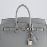 *RARE* Hermès Birkin 25cm Bag Sellier in Bleu Glacier Epsom Leather with Palladium Hardware