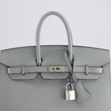 *RARE* Hermès Birkin 25cm Bag Sellier in Bleu Glacier Epsom Leather with Palladium Hardware