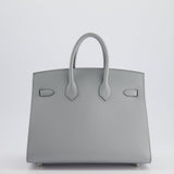 *RARE* Hermès Birkin 25cm Bag Sellier in Bleu Glacier Epsom Leather with Palladium Hardware