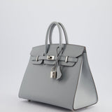 *RARE* Hermès Birkin 25cm Bag Sellier in Bleu Glacier Epsom Leather with Palladium Hardware