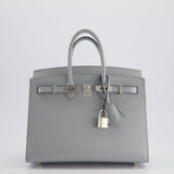 *RARE* Hermès Birkin 25cm Bag Sellier in Bleu Glacier Epsom Leather with Palladium Hardware