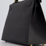 *HOT* Hermès Kelly 28cm Sellier Bag in Black Epsom Leather with Gold Hardware