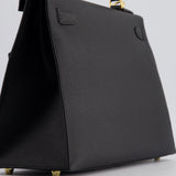 *HOT* Hermès Kelly 28cm Sellier Bag in Black Epsom Leather with Gold Hardware