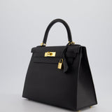 *HOT* Hermès Kelly 28cm Sellier Bag in Black Epsom Leather with Gold Hardware