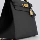 *HOT* Hermès Kelly 28cm Sellier Bag in Black Epsom Leather with Gold Hardware