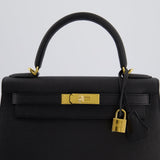 *HOT* Hermès Kelly 28cm Sellier Bag in Black Epsom Leather with Gold Hardware