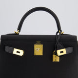 *HOT* Hermès Kelly 28cm Sellier Bag in Black Epsom Leather with Gold Hardware