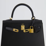 *HOLY GRAIL* Hermès Kelly 25cm Sellier Bag in Black Epsom Leather with Gold Hardware