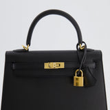 *HOLY GRAIL* Hermès Kelly 25cm Sellier Bag in Black Epsom Leather with Gold Hardware