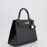 *HOLY GRAIL* Hermès Kelly 25cm Sellier Bag in Black Epsom Leather with Gold Hardware