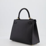 *HOLY GRAIL* Hermès Kelly 25cm Sellier Bag in Black Epsom Leather with Gold Hardware