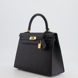 *HOLY GRAIL* Hermès Kelly 25cm Sellier Bag in Black Epsom Leather with Gold Hardware