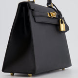 *HOLY GRAIL* Hermès Kelly 25cm Sellier Bag in Black Epsom Leather with Gold Hardware