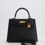 *HOLY GRAIL* Hermès Kelly 25cm Sellier Bag in Black Epsom Leather with Gold Hardware