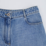 Chanel Blue Flared Jeans with Crystal CC Logo Detail Size FR 34 (UK 6)