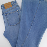 Chanel Blue Flared Jeans with Crystal CC Logo Detail Size FR 34 (UK 6)